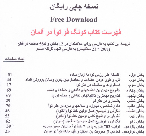 Table of Contents farsi